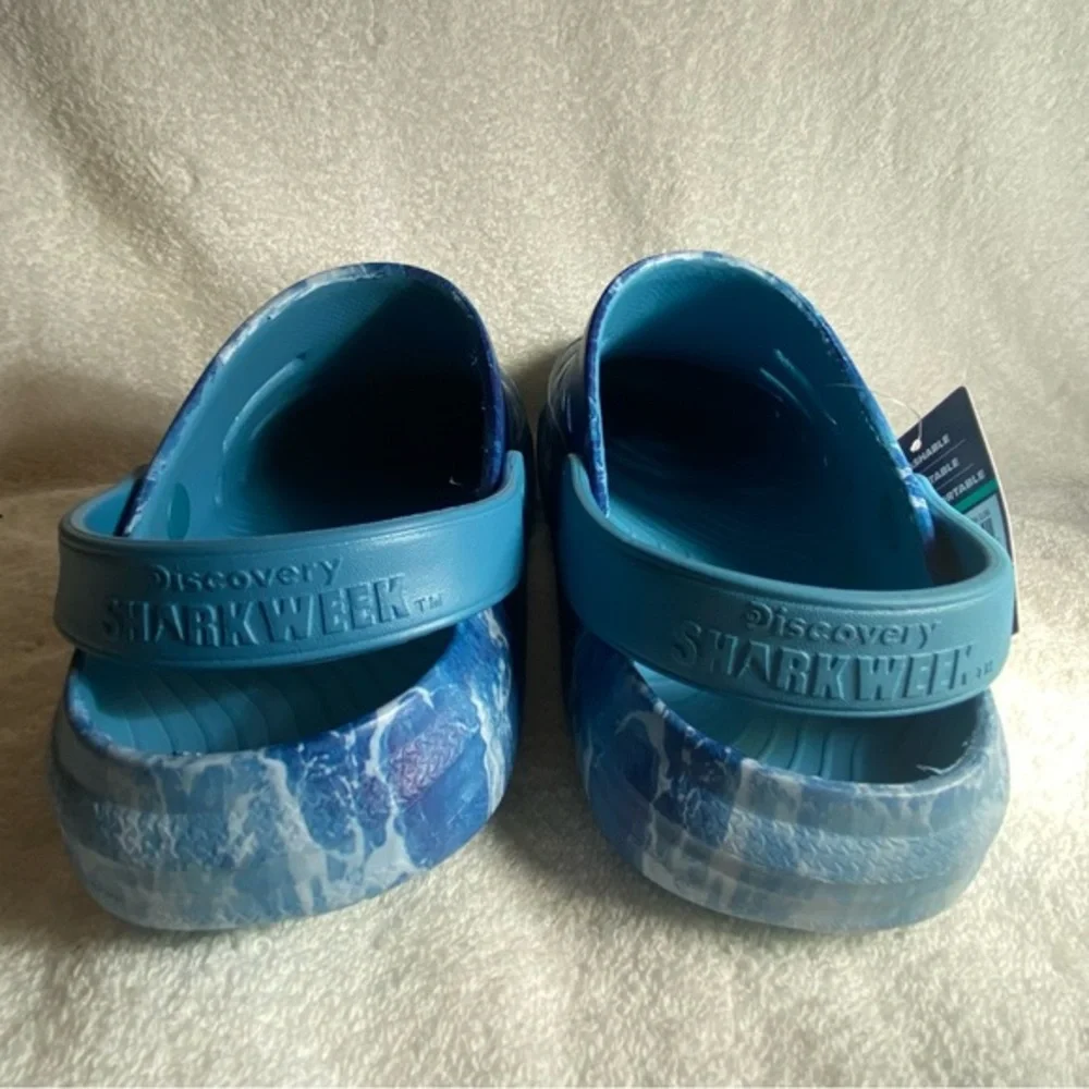Discovery Week‎ Shoes Sandals Mens Size 12 Water Rugged Shark Blue Slip On NEW